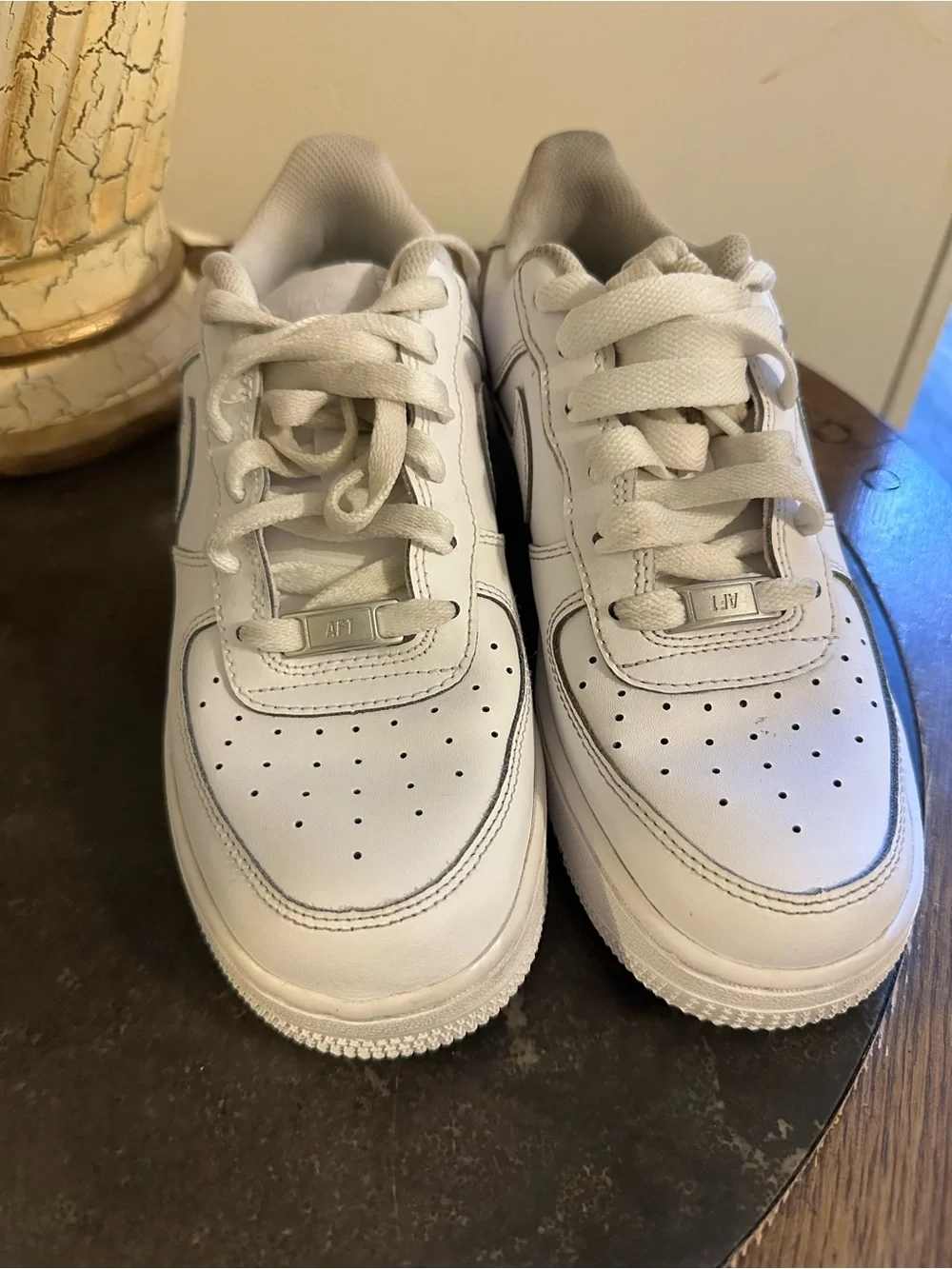 Nike Kids White Low-Top Leather Sneakers